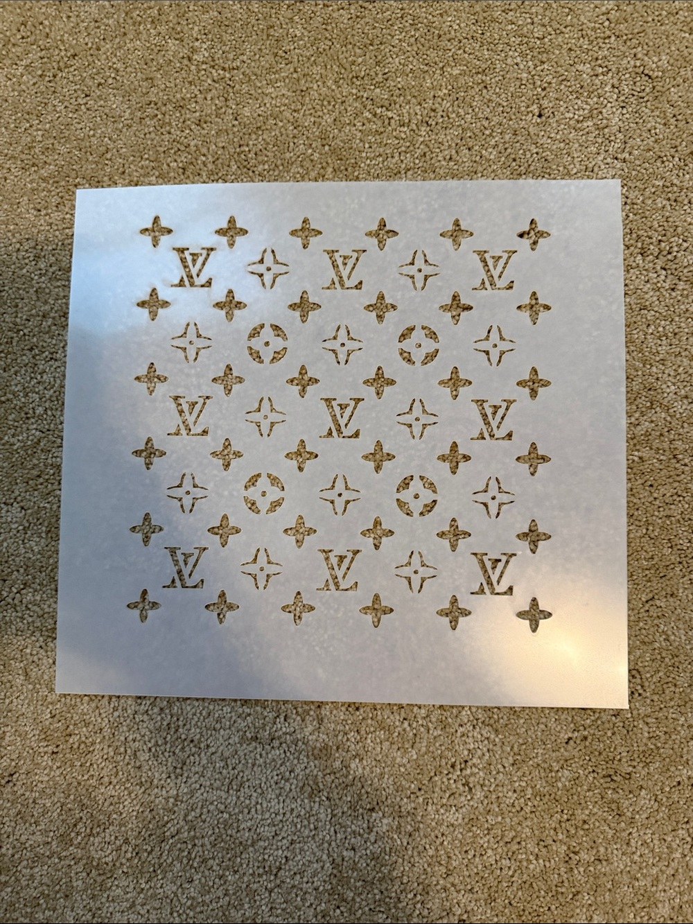 LV monogram cake stencil
